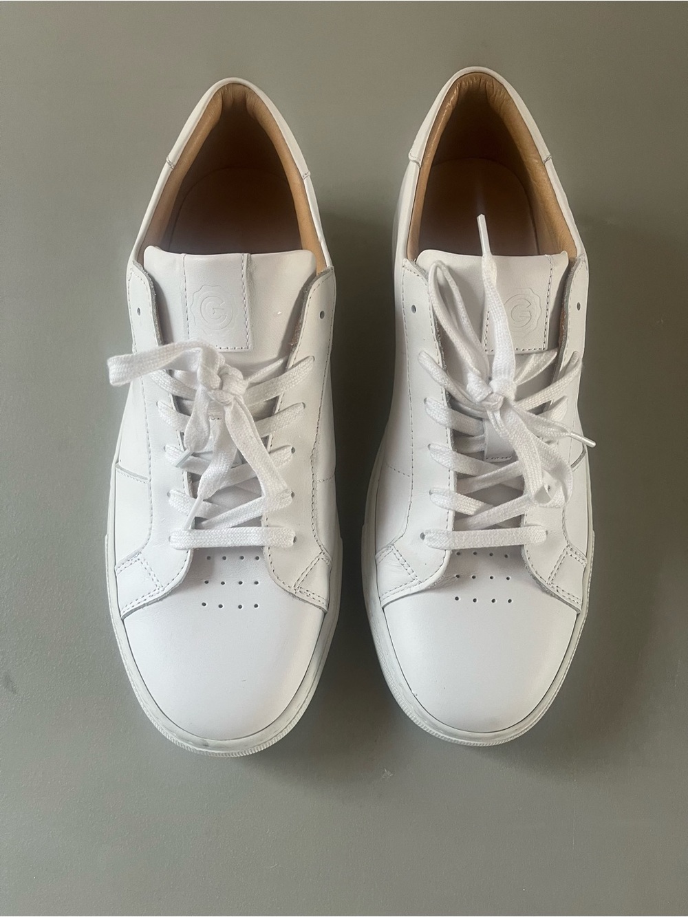 Greats White Leather Low-Top Men's Sneakers